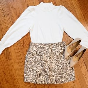 Mango Modern Leopard Mini Skirt